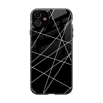 Geomatric Black back phone cover | glass case for iphone 11