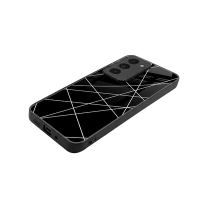 Geomatric Black stylish phone case for redmi 15 5g | glossy glass and slim fit