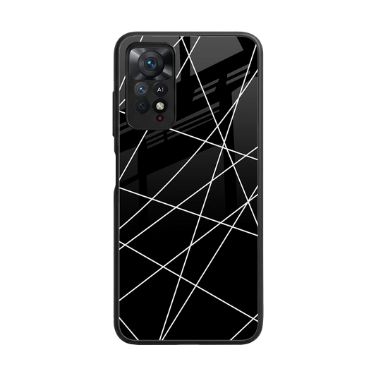 Geomatric Black back phone cover | glass case for redmi note 11 pro