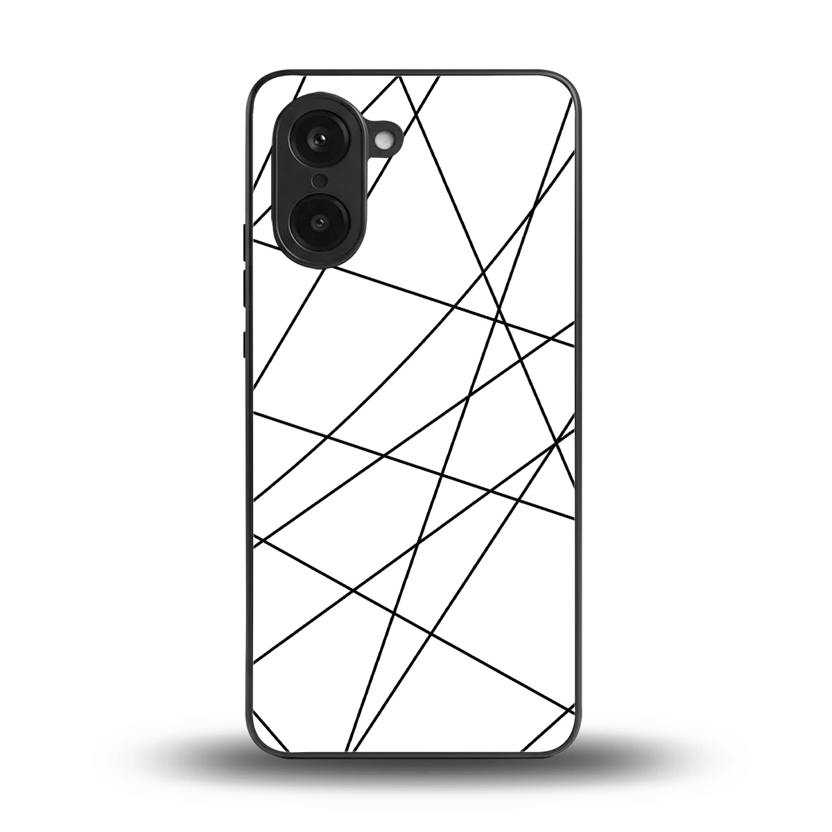 Geomatric White back phone cover | glass case for oneplus nord ce5 5g