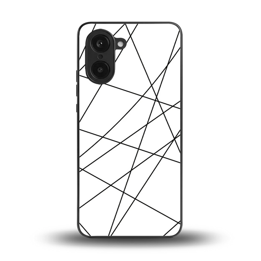Geomatric White back phone cover | glass case for oneplus nord ce5 5g