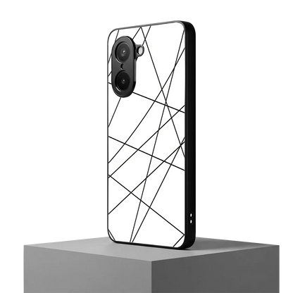 Geomatric White oneplus nord ce5 5g mobile cover | shockproof glass phone case