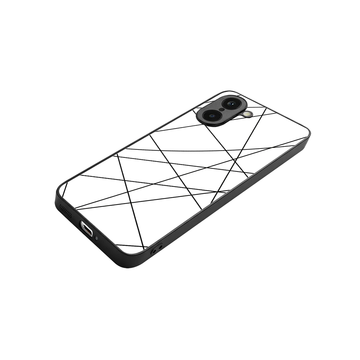 Geomatric White stylish phone case for oneplus nord ce5 5g | glossy glass and slim fit