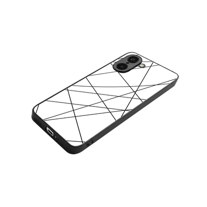 Geomatric White stylish phone case for oneplus nord ce5 5g | glossy glass and slim fit
