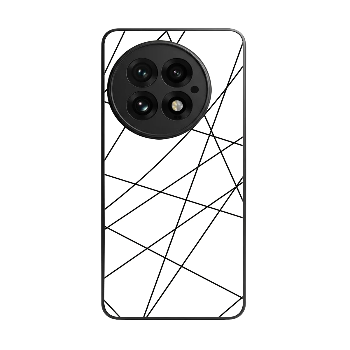 Geomatric White back phone cover | glass case for oneplus 13