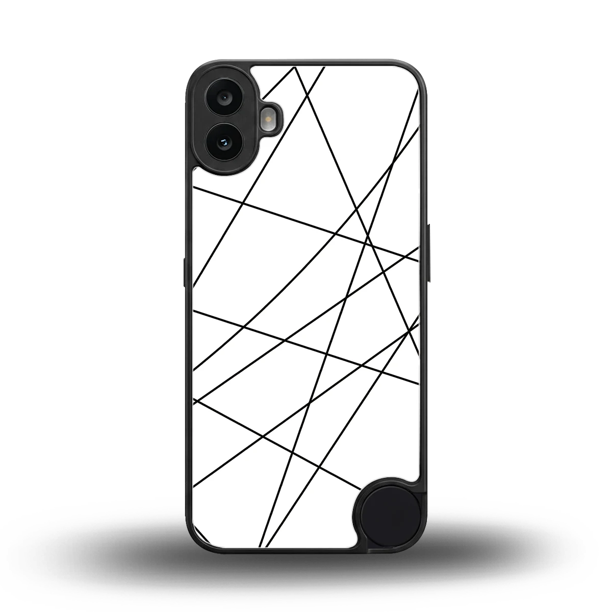 Geomatric White back phone cover | glass case for cmf nothing phone 1