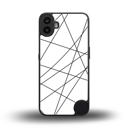 Geomatric White back phone cover | glass case for cmf nothing phone 1