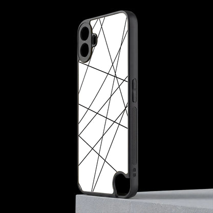 Geomatric White cmf nothing phone 1 mobile cover | shockproof glass phone case