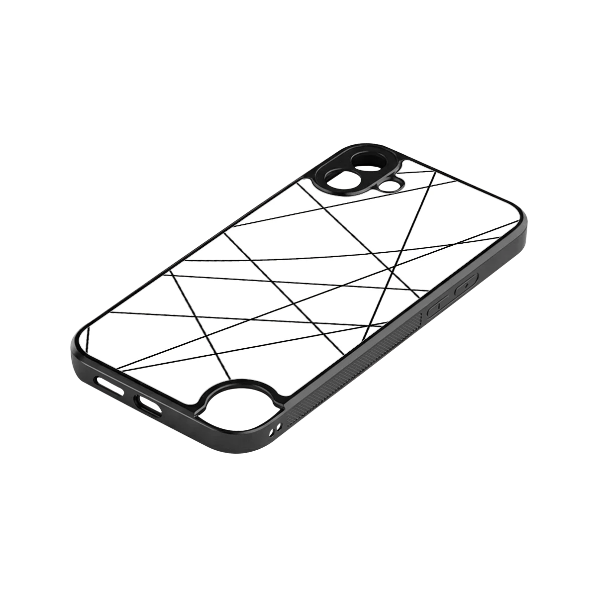 Geomatric White stylish phone case for cmf nothing phone 1 | glossy glass and slim fit