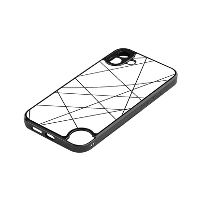 Geomatric White stylish phone case for cmf nothing phone 1 | glossy glass and slim fit