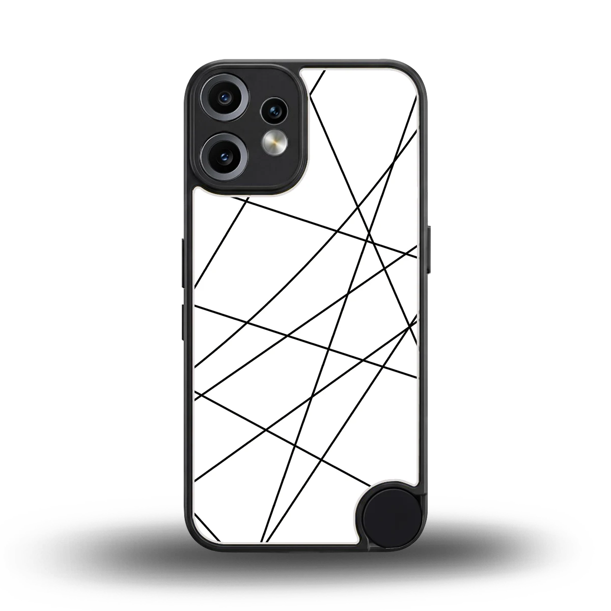 Geomatric White back phone cover | glass case for cmf nothing phone 2 pro