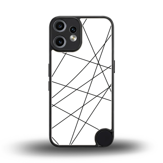 Geomatric White back phone cover | glass case for cmf nothing phone 2 pro
