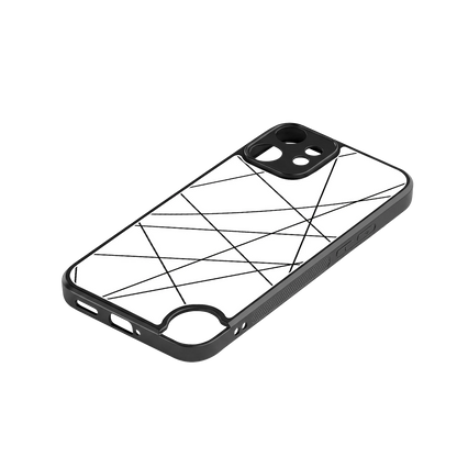 Geomatric White stylish phone case for cmf nothing phone 2 pro | glossy glass and slim fit