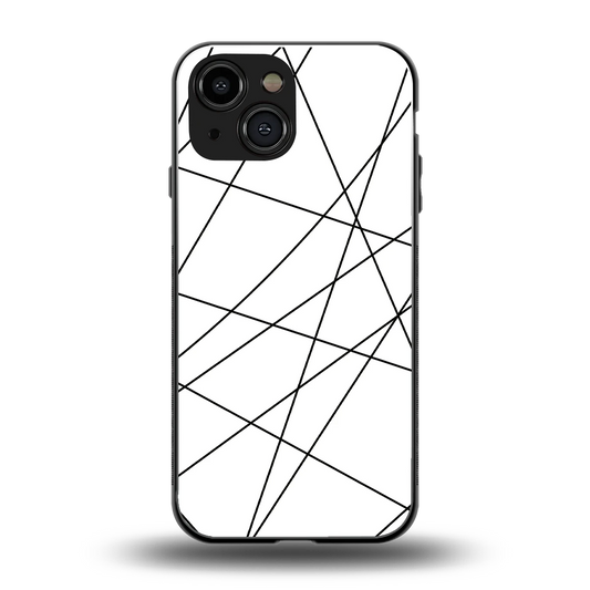Geomatric White back phone cover | glass case for iphone 13 mini