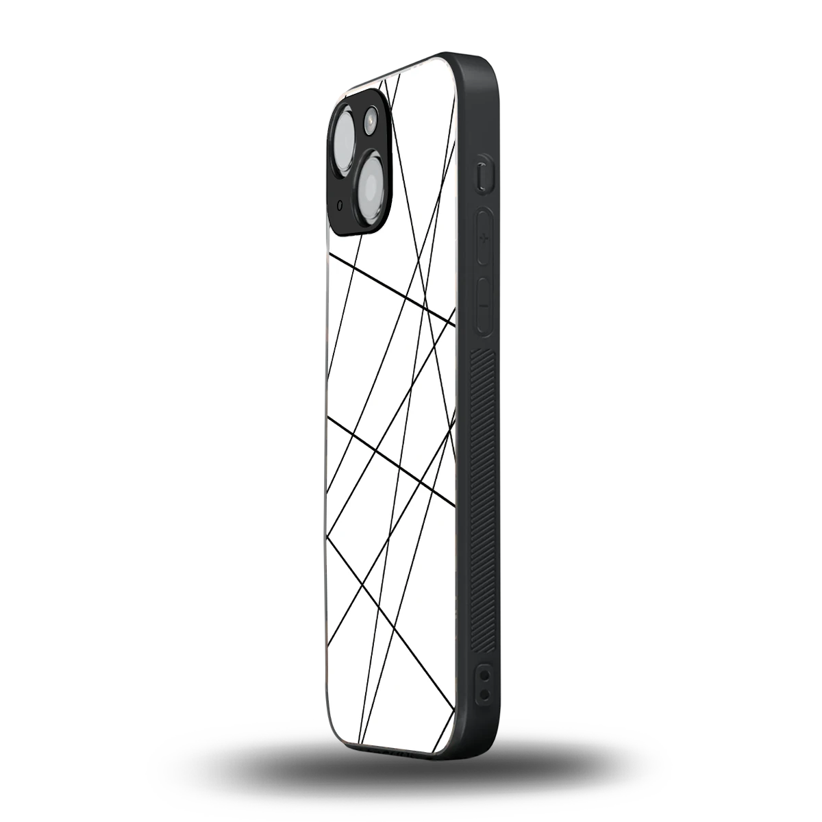 Geomatric White iphone 13 mini mobile cover | shockproof glass phone case