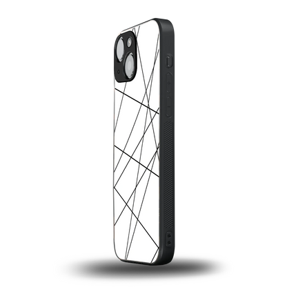 Geomatric White iphone 13 mini mobile cover | shockproof glass phone case