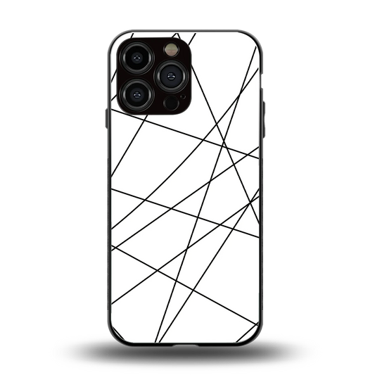 Geomatric White back phone cover | glass case for iphone 14 pro max