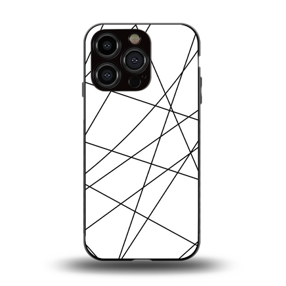 Geomatric White back phone cover | glass case for iphone 11 pro