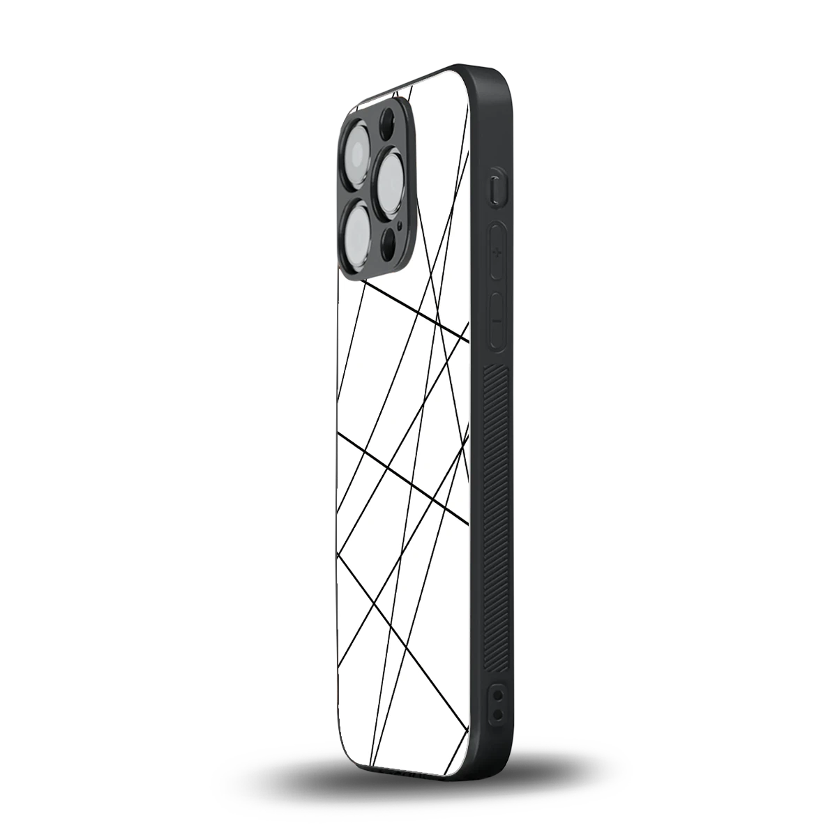 Geomatric White iphone 13 pro mobile cover | shockproof glass phone case