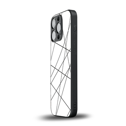 Geomatric White iphone 13 pro mobile cover | shockproof glass phone case