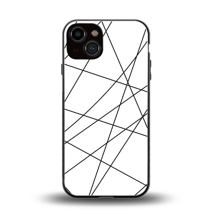 Geomatric White back phone cover | glass case for iphone 14