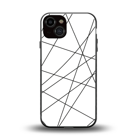 Geomatric White back phone cover | glass case for iphone 14