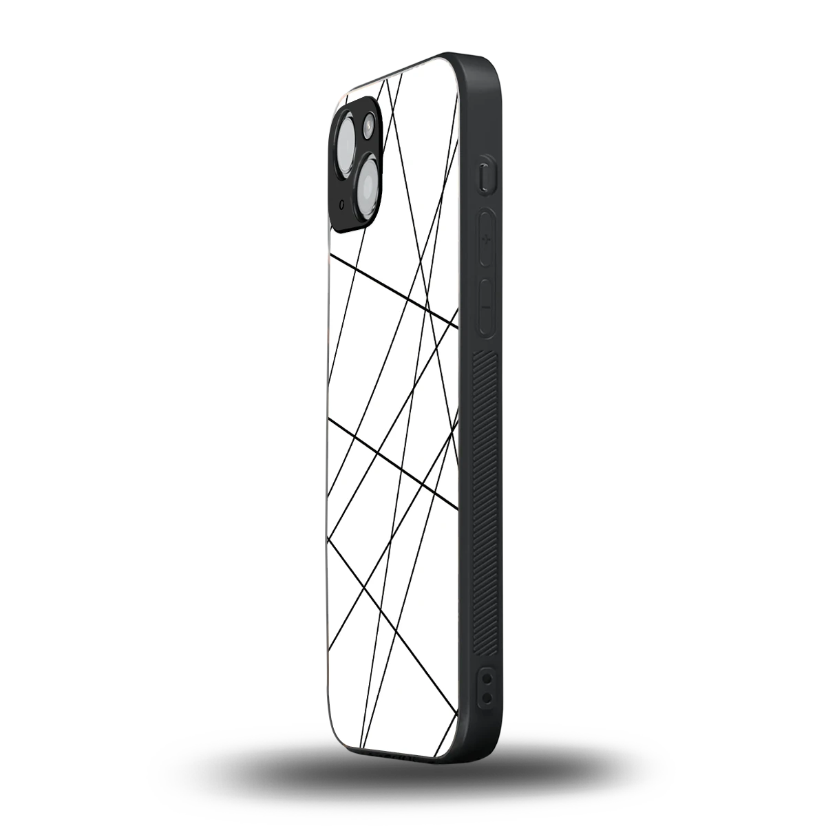 Geomatric White iphone 14 mobile cover | shockproof glass phone case