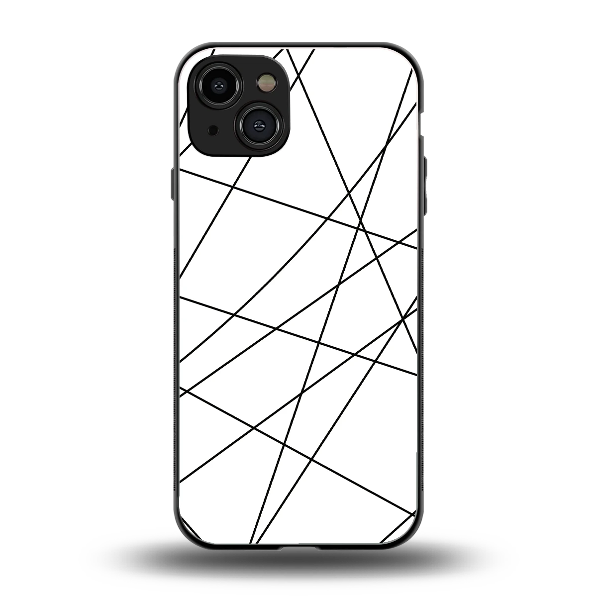 Geomatric White back phone cover | glass case for iphone 15