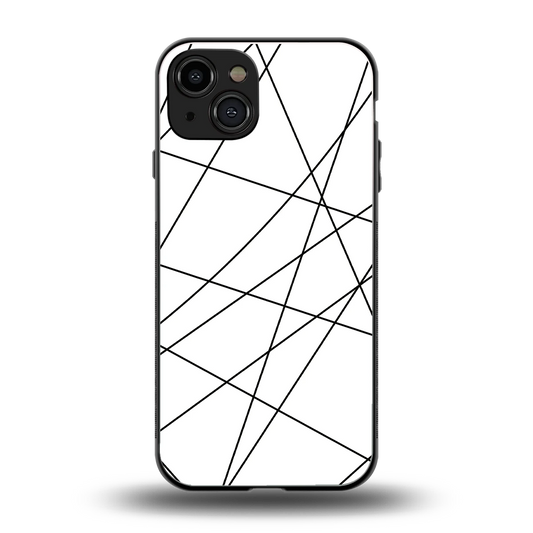 Geomatric White back phone cover | glass case for iphone 15