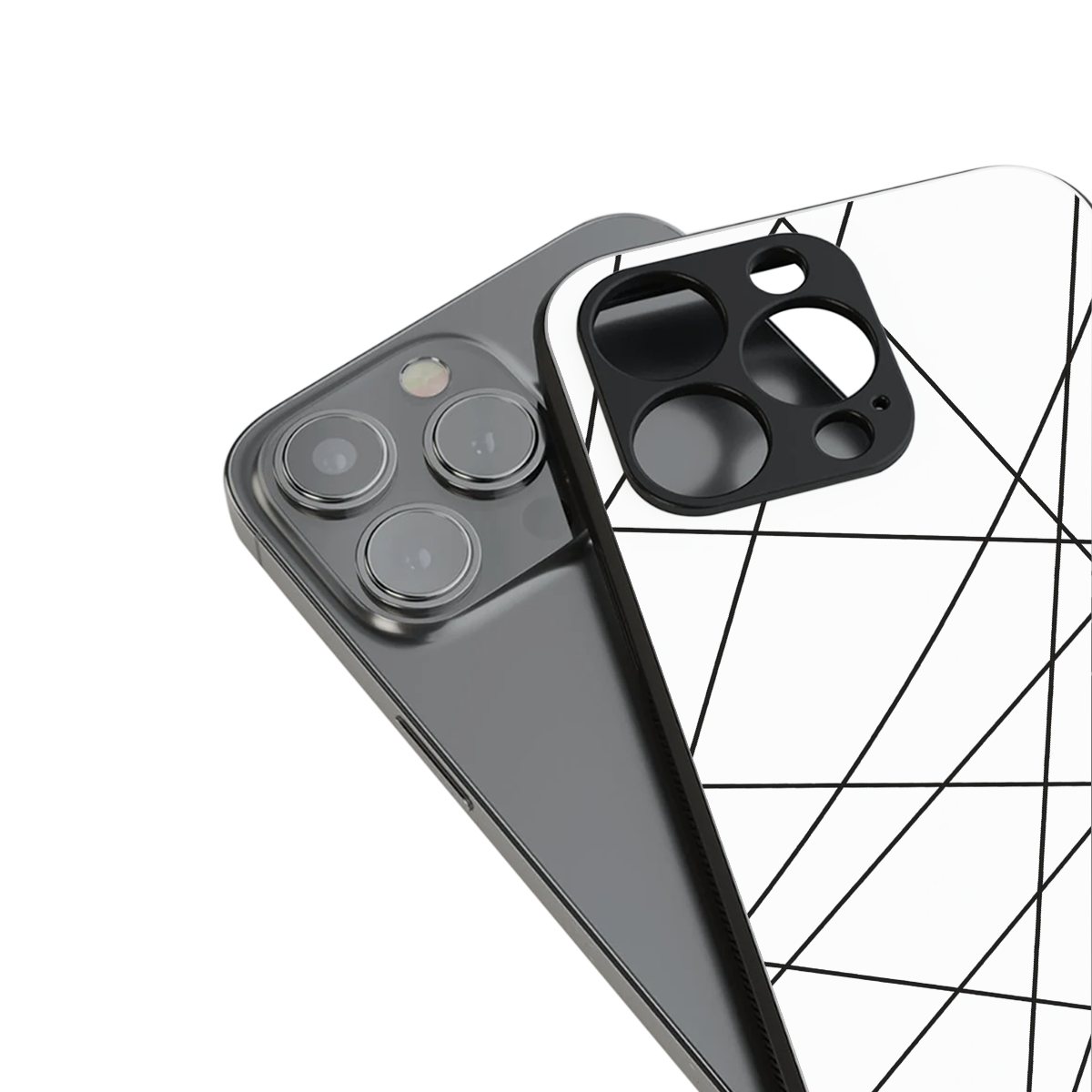 Geomatric White Phone Case for Iphone 16 | Glass Case