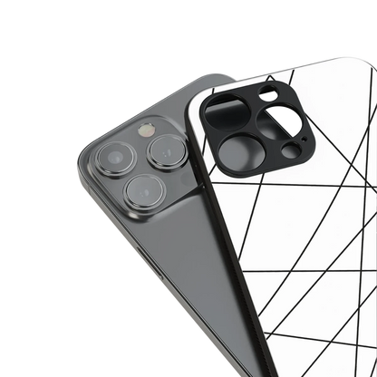 Geomatric White stylish phone case for iphone 15 pro | glossy glass and slim fit