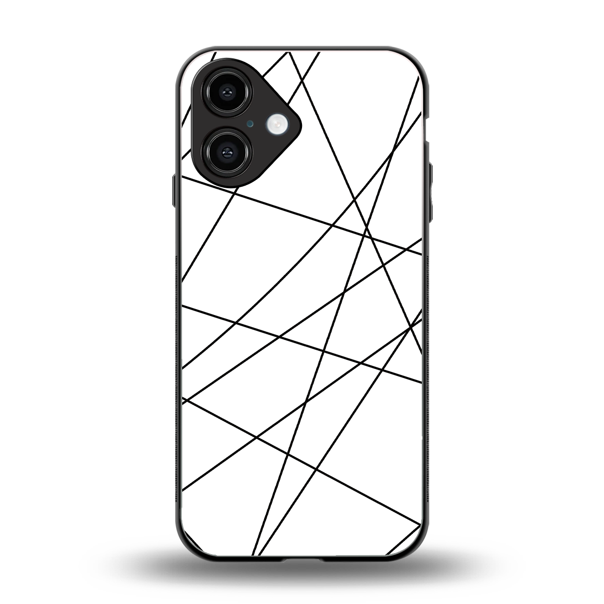 Geomatric White Phone Case for Iphone 16 | Glass Case