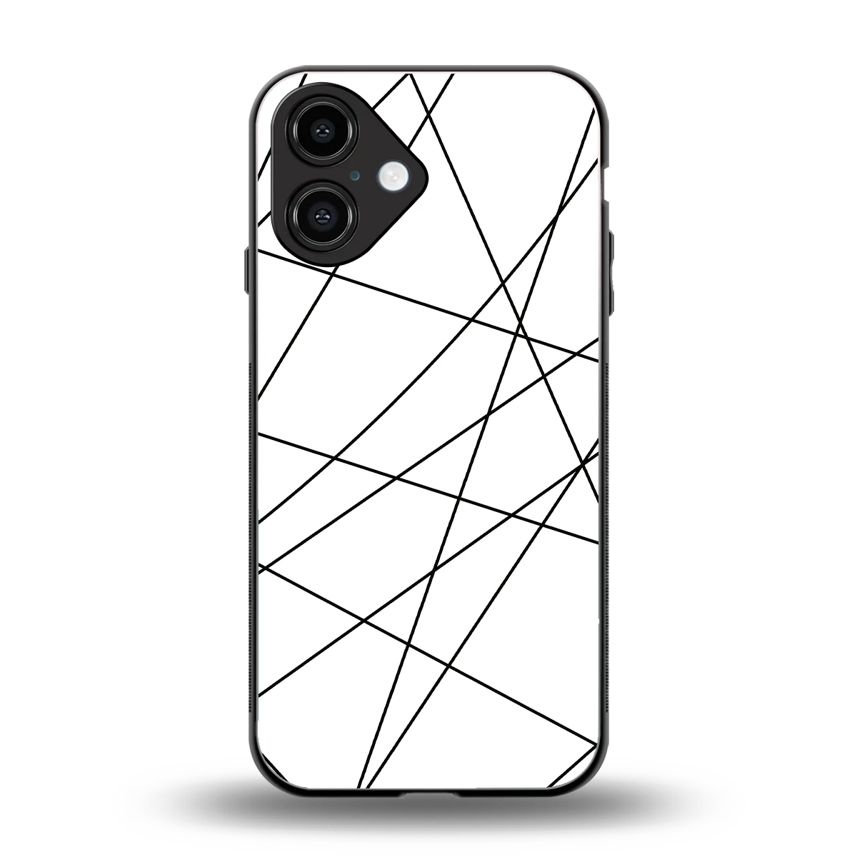 Geomatric White back phone cover | glass case for iphone 16