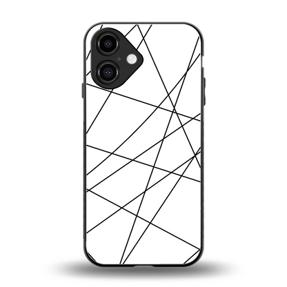 Geomatric White back phone cover | glass case for iphone 16
