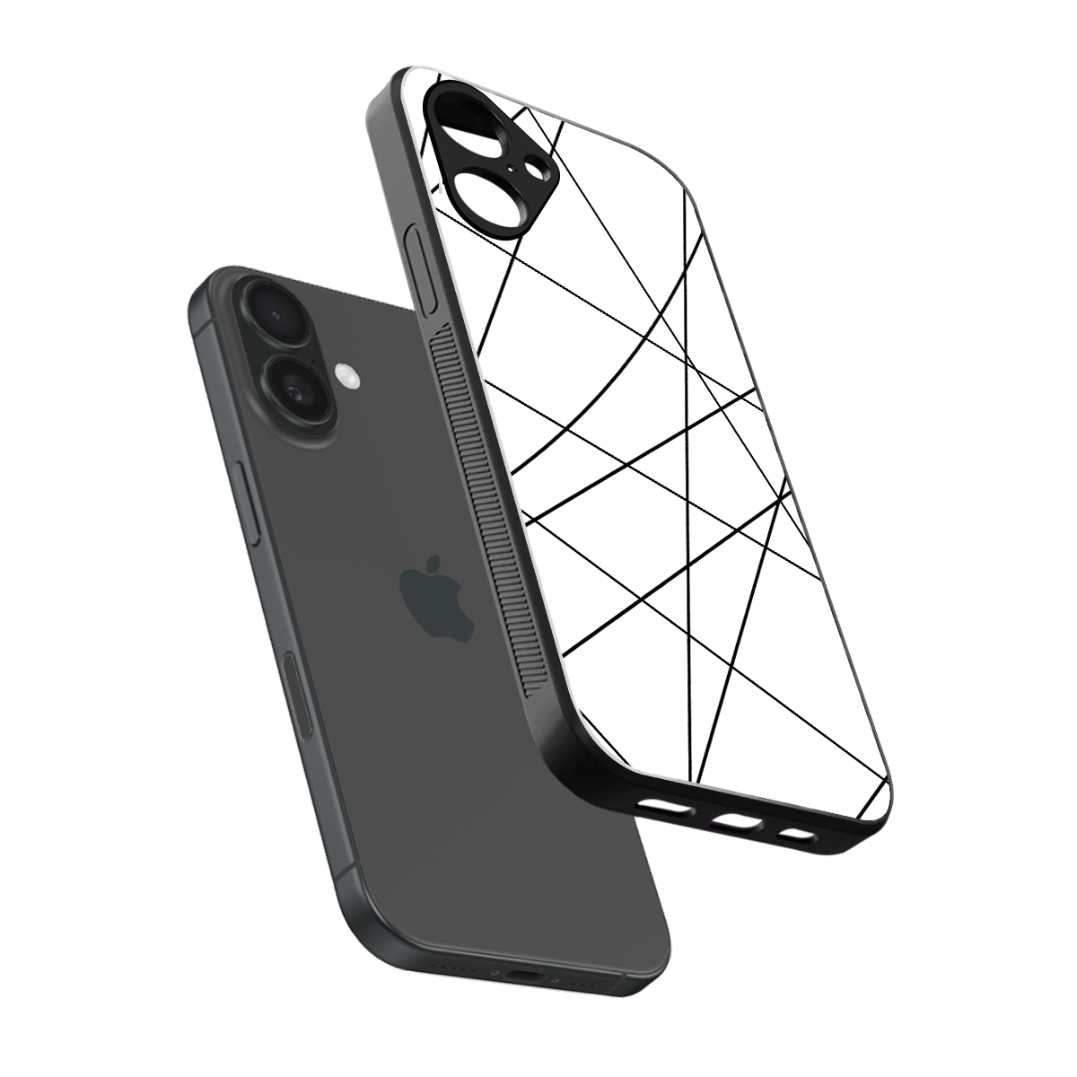 Geomatric White Phone Case for Iphone 16 | Glass Case