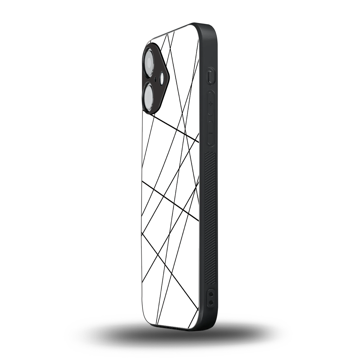 Geomatric White Phone Case for Iphone 16 | Glass Case