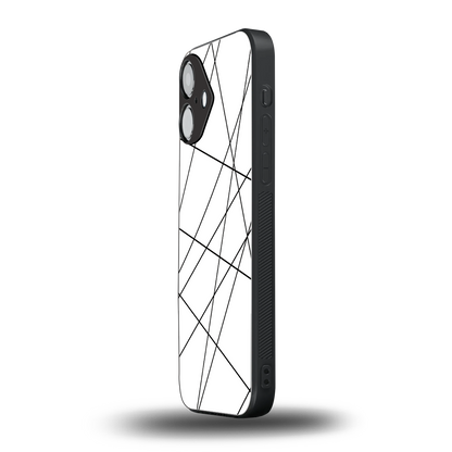 Geomatric White Phone Case for Iphone 16 | Glass Case