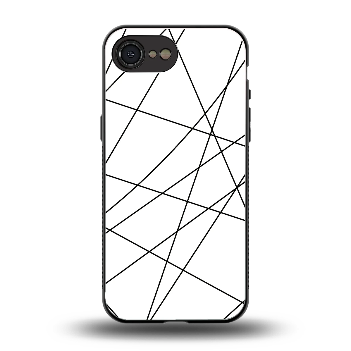 Geomatric White back phone cover | glass case for iphone 16e