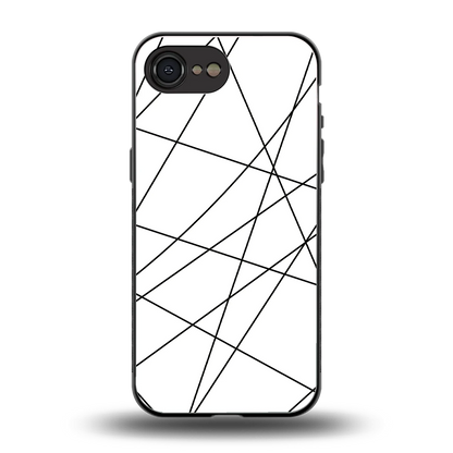 Geomatric White back phone cover | glass case for iphone 16e
