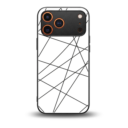 Geomatric White back phone cover | glass case for iphone 17 pro