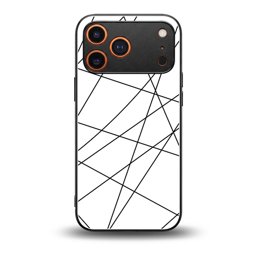 Geomatric White back phone cover | glass case for iphone 17 pro max