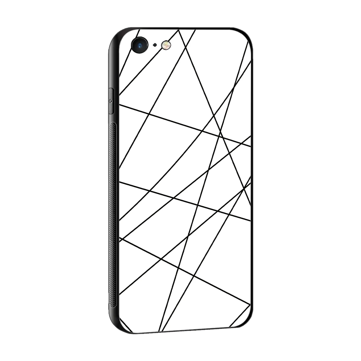 Geomatric White sleek iphone 6 cover with tempered glass back and TPU edges