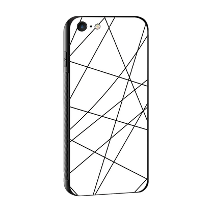 Geomatric White sleek iphone 6 cover with tempered glass back and TPU edges