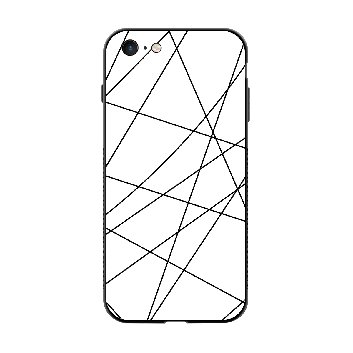 Geomatric White back phone cover | glass case for iphone 6