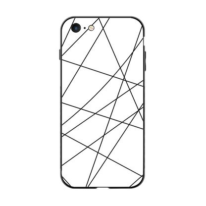Geomatric White back phone cover | glass case for iphone 6s plus