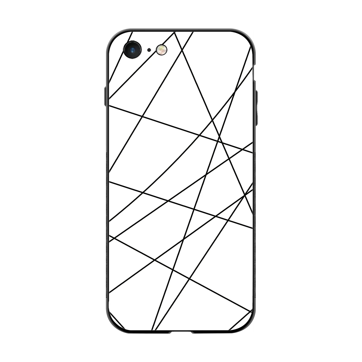 Geomatric White back phone cover | glass case for iphone 7