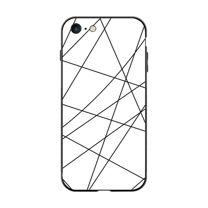 Geomatric White back phone cover | glass case for iphone 7