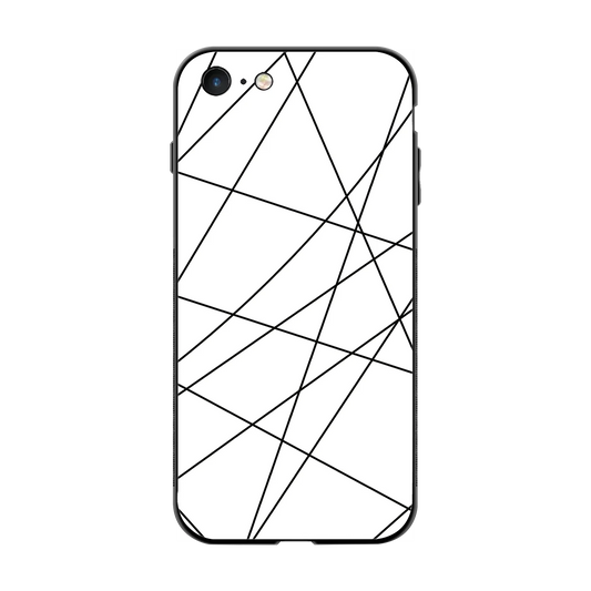 Geomatric White back phone cover | glass case for iphone 7