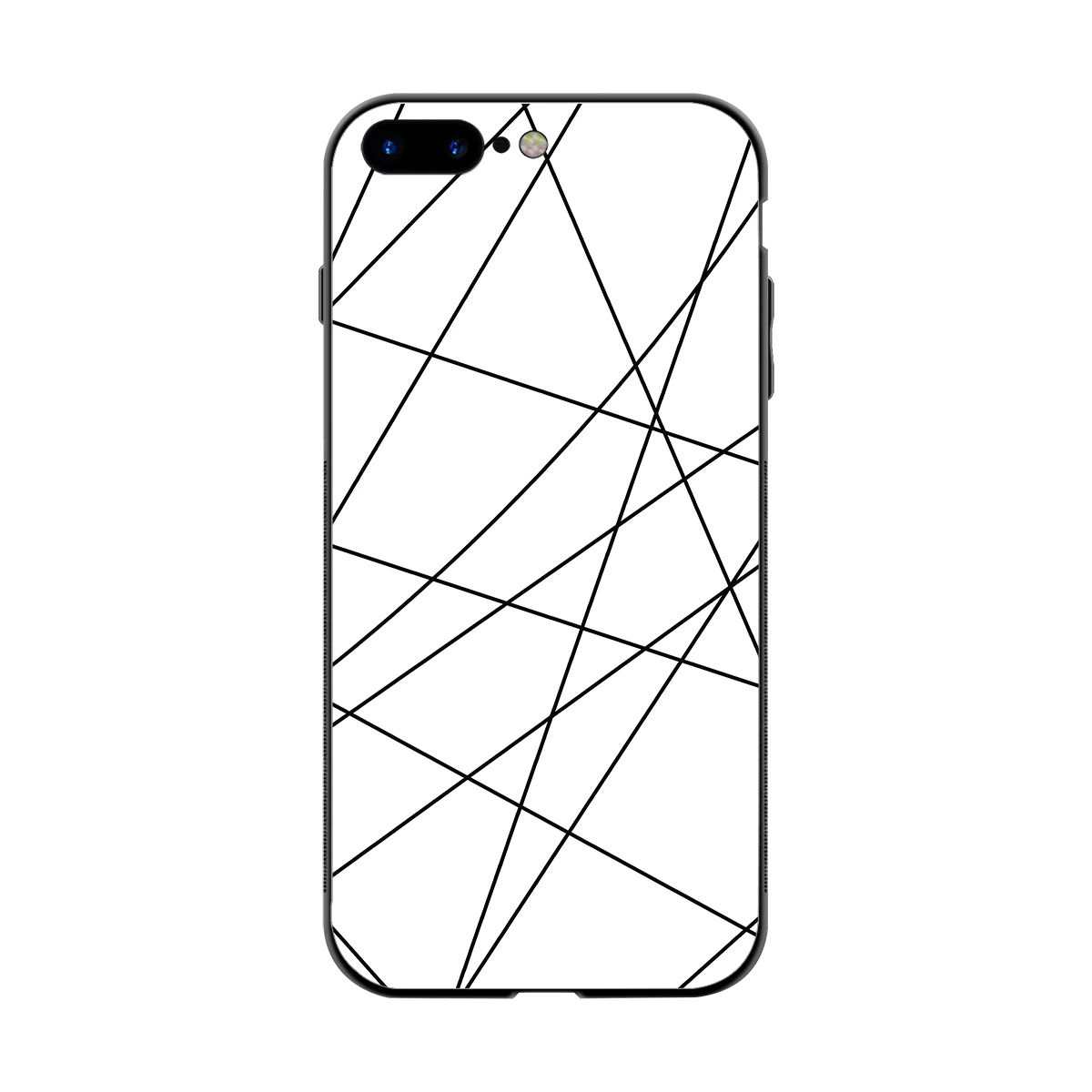 Geomatric White back phone cover | glass case for iphone 7 plus