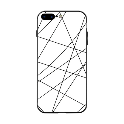 Geomatric White back phone cover | glass case for iphone 7 plus